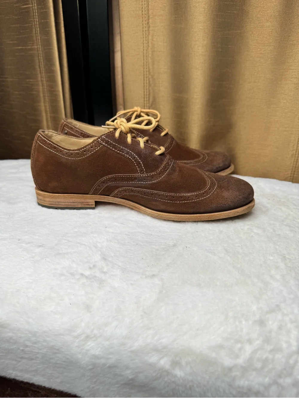 Rockport Seventy One brown suede leather wingtip shoes men’s US 8